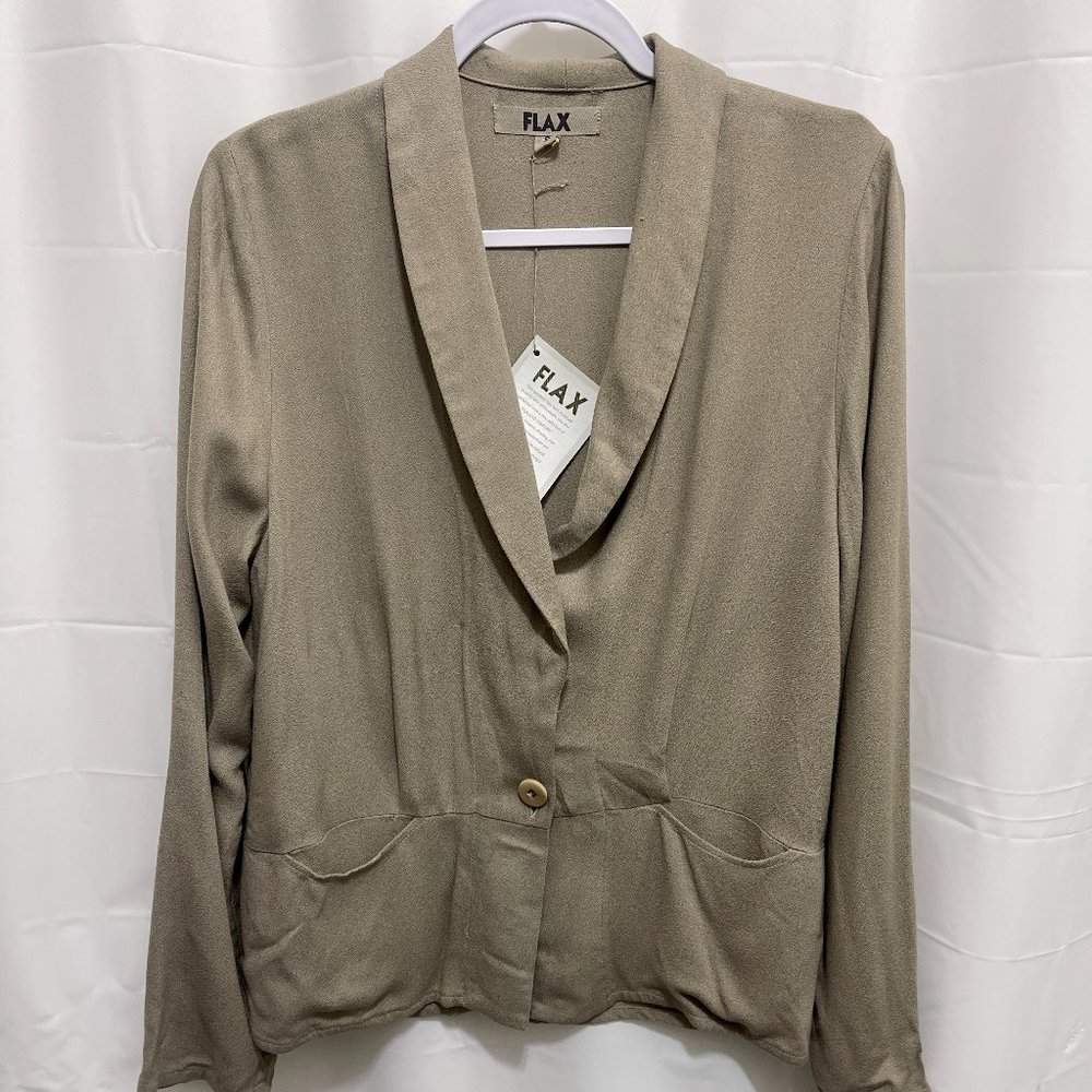 NWT FLAX Button Front Jacket, Sz S, Tan,  PEM22